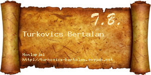 Turkovics Bertalan névjegykártya