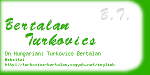 bertalan turkovics business card